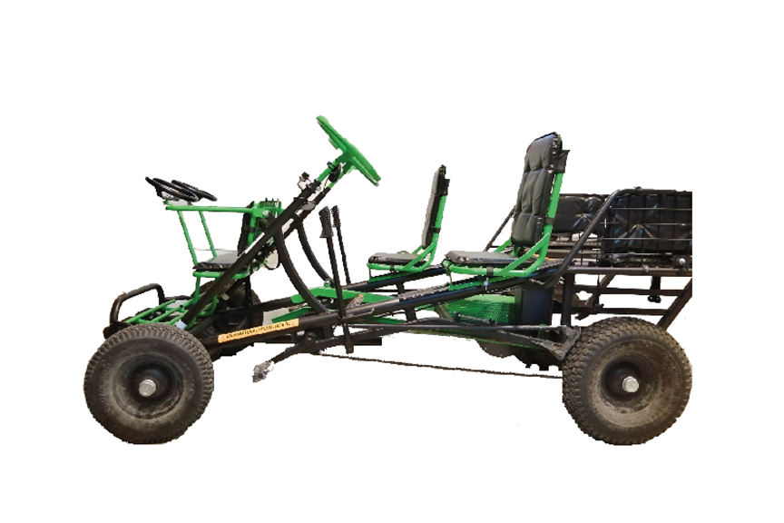 Elektrische trapkar 2 personen met bank voor 2 personen